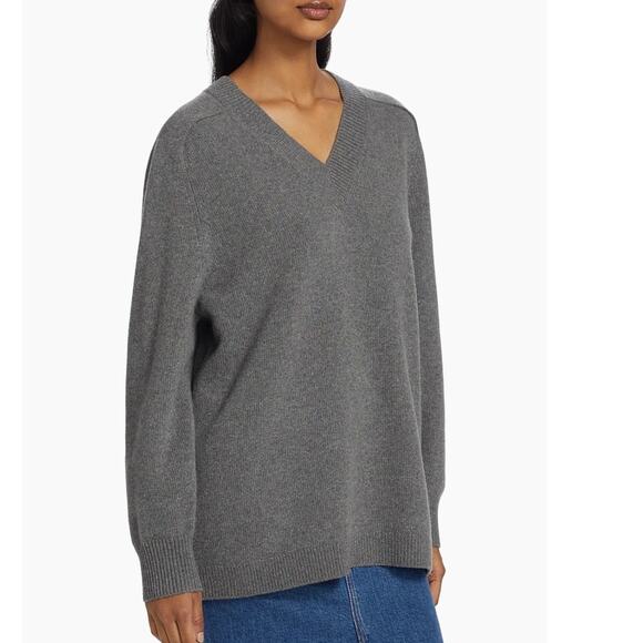 Theory Karenia Felted Wool Cashmere Sweater Gray Small - Picture 2 of 9